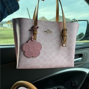 Coach Light Pink Tote with Tan Handles